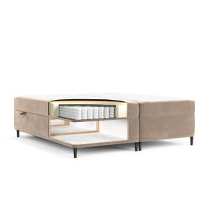 Boxspringbett  Araya II Taschenfederkern Hellbraun - Breite: 180 cm