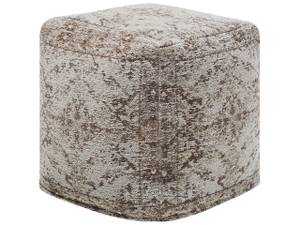 Pouf MEERUT Braun - Grau - Naturfaser - 42 x 42 x 42 cm