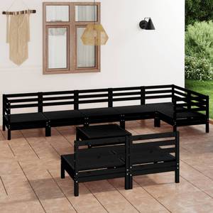 Garten-Lounge-Set Schwarz - Massivholz - Holzart/Dekor - 64 x 29 x 64 cm