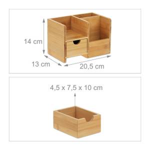 Organiseur de bureau de bambou Marron - Bambou - Bois manufacturé - 21 x 14 x 13 cm