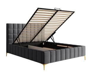 Bett mit Polsterrahmen SZEJLO Dunkelgrau - Breite: 200 cm