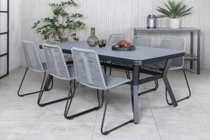 Gartenmöbel-Set Virya (7-teilig) Schwarz - Metall - 100 x 74 x 200 cm