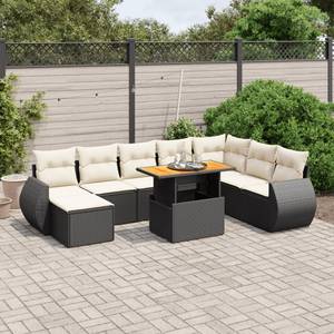 Gartensitzgruppe K6970(9-tlg) Schwarz - Massivholz - 69 x 62 x 55 cm