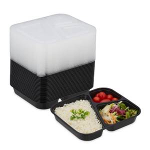 Meal prep container en lot de 24 Noir - Matière plastique - 20 x 4 x 18 cm