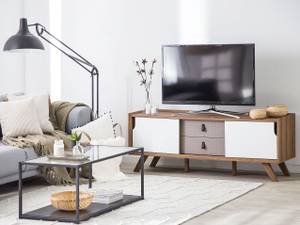 Meuble TV ACTON Marron - Blanc - Bois manufacturé - 147 x 56 x 42 cm