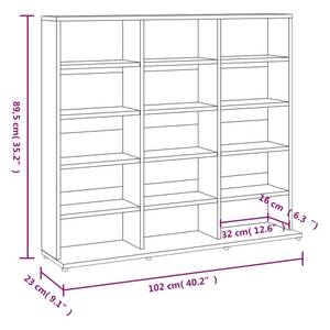 CD-Schrank 3002090 Grau - Eiche Sonoma Dekor - 23 x 89 cm