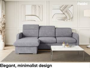 Ecksofa Emerald L-Form Dunkelgrau