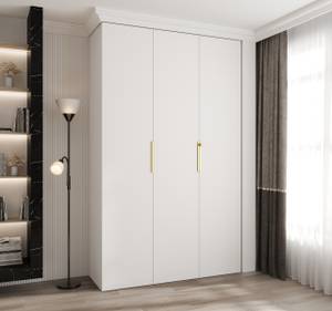 Armoire à portes battantes Como 4 Doré - Blanc - 150 x 40 cm