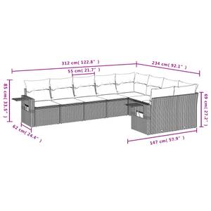 Gartensitzgruppe K3580(9-tlg) Schwarz