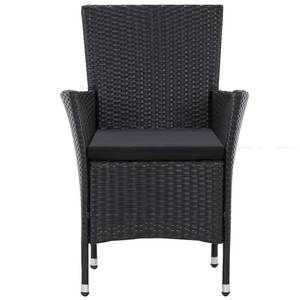 Garten-Essgruppe (5-teilig) 3001262-3 Schwarz - Kunststoff - Polyrattan - 90 x 75 x 90 cm