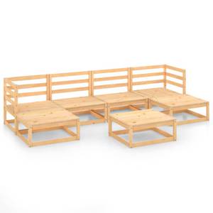 Garten-Lounge-Set (7-teilig) 3009735-1 Braun - Massivholz - Holzart/Dekor - 70 x 30 x 70 cm