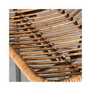 Barhocker aus Metall und Rattan Rattan - 46 x 100 x 51 cm