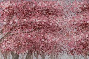 Acrylbild handgemalt Kraft der Liebe Pink - Massivholz - Textil - 120 x 80 x 4 cm