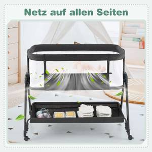 2 in 1 Beistellbett+Stubenwagen klappbar Grau