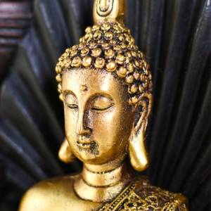 Sanci Buddha-Statue Gold - Polyrattan - 8 x 18 x 13 cm