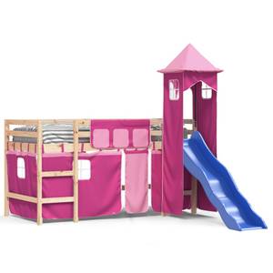 Kinderhochbett mit Turm D7291 Hellbraun - 90 x 200 cm