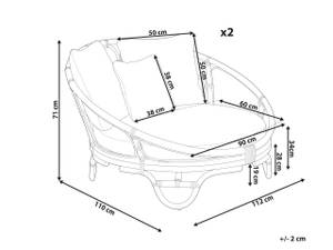 Chaise longue de jardin ROSSANO Nombre de pièces dans le lot : 2