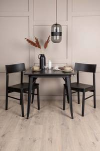 Essgruppe Tempe 24 ( 3-teilig) Schwarz - Massivholz - 80 x 75 x 80 cm