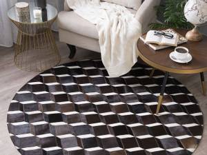 Tapis patchwork ALPKOY Noir - Marron - Blanc - Largeur : 140 cm