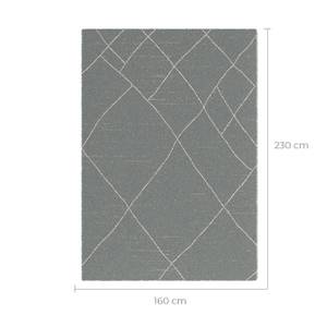 Tapis 160x230 cm Square Gris - Textile - 230 x 3 x 160 cm