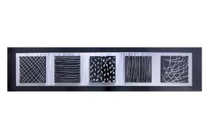 Wanddeko Metall Spiel mit Komposition Schwarz - Silber - Metall - 115 x 28 x 4 cm
