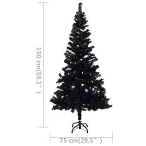 Sapin de noël artificiel Noir - Gris - Blanc - 75 x 150 x 75 cm