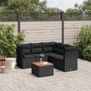 Gartensitzgruppe K1239(6-tlg) Schwarz - Massivholz - 69 x 62 x 62 cm