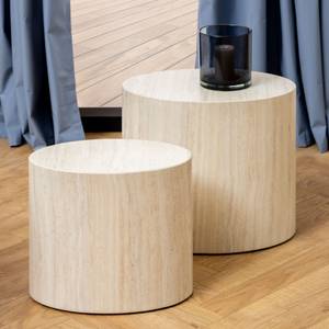 Table d'appoint Equicola Beige - Papier - 33 x 40 x 48 cm