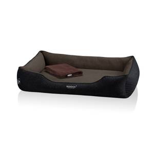 Lit orthopédique pour chien CLARA Noir - Marron - 75 x 25 x 110 cm