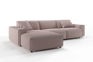 Sofa RANI Ecksofa Cord Pink - Ecke davorstehend links