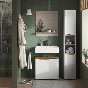 Badschrank Marelle 40826 Eiche Sand Dekor - Weiß