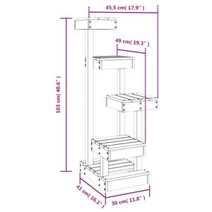 Kratzbaum 3028242 Braun - Massivholz - Holzart/Dekor - 49 x 103 x 46 cm