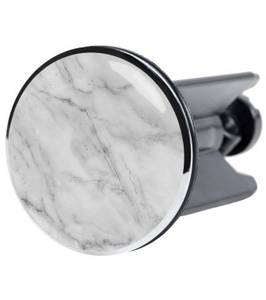 Waschbeckenstöpsel Marmor Grau - Kunststoff - 4 x 7 x 7 cm