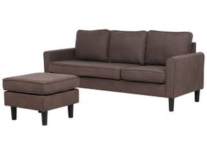 Sofa mit Ottomane AVESTA 2-tlg Braun