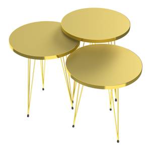 Set de 3 tables d'appoint Skibby rondes Doré