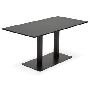 Table À Diner AUSTIN Noir - Bois massif - 80 x 75 x 160 cm