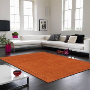 Tapis uni pure laine tufté CANDY Orange - 60 x 120 cm