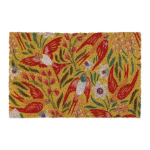 Paillasson coco hirondelles Vert - Rouge - Jaune - Fibres naturelles - Matière plastique - 60 x 2 x 40 cm