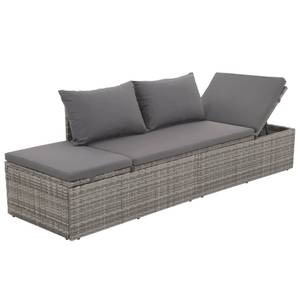 Gartenliege 295826 Grau - Kunststoff - Polyrattan - 60 x 60 x 195 cm