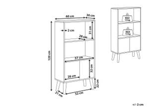 Bibliothèque VICOSA Marron - Bois massif - 60 x 120 x 30 cm