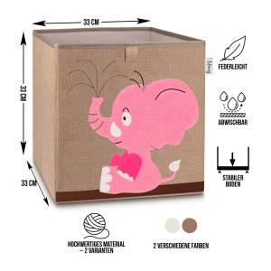 Lifeney Aufbewahrungsbox Elefant Motiv Kunststoff - 33 x 34 x 2 cm