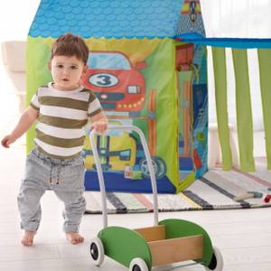 Tente pour enfants en forme de garage Bleu - Vert - Jaune - Matière plastique - Textile - 146 x 109 x 75 cm