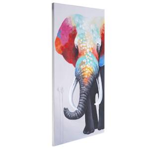 Tableau l'huile éléphant II peinte main Textile - 70 x 140 x 3 cm