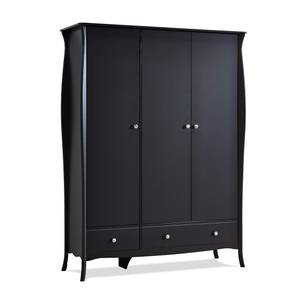 l' armoire Baroque Noir - Noir brillant - Largeur : 143 cm