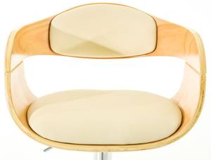 Tabouret de bar Kingston Lot de 2 Imitation hêtre - Blanc crème