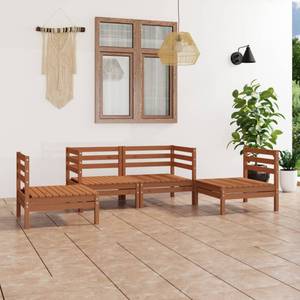 Salon de jardin Marron - Bois massif - Bois/Imitation - 64 x 63 x 64 cm