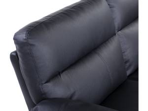 Festes Sofa aus rekonstituiertem Leder u Schwarz - Tiefe: 169 cm