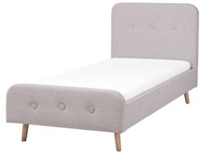 Einzelbett RENNES Beige - Braun - Weiß - Naturfaser - 101 x 110 x 220 cm