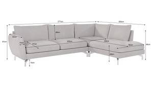 Ecksofa Avanti, 6-Sitzer Silber - Massivholz - Textil - Holz teilmassiv - 277 x 87 x 200 cm