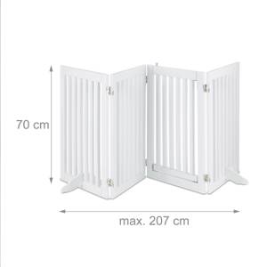 Weißes Absperrgitter mit Tür 70 cm hoch Weiß - Holzwerkstoff - 207 x 70 x 2 cm